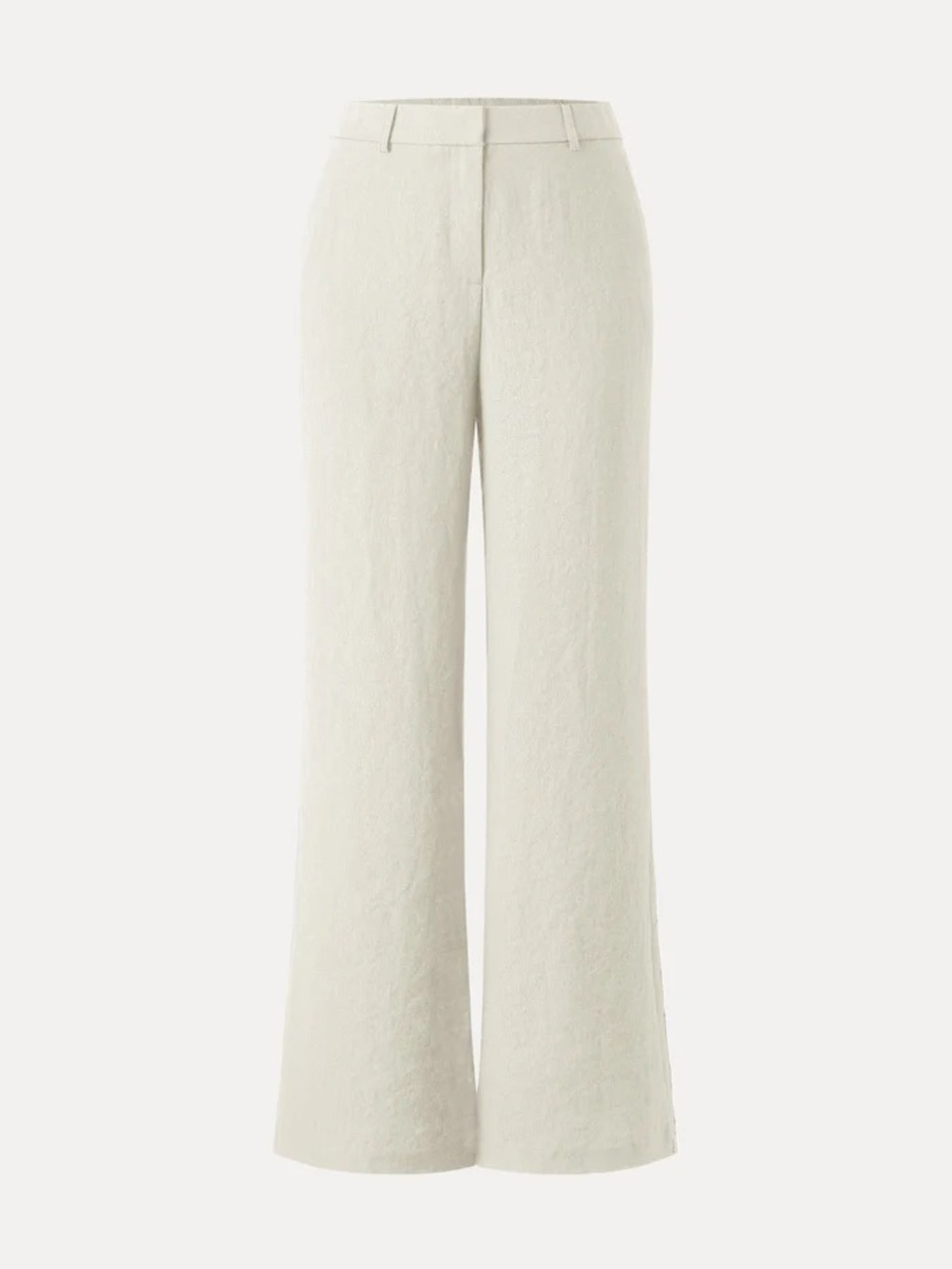 OGL NWT Med European Linen-Like Mid Rise Flared Pant with Pockets in Off White